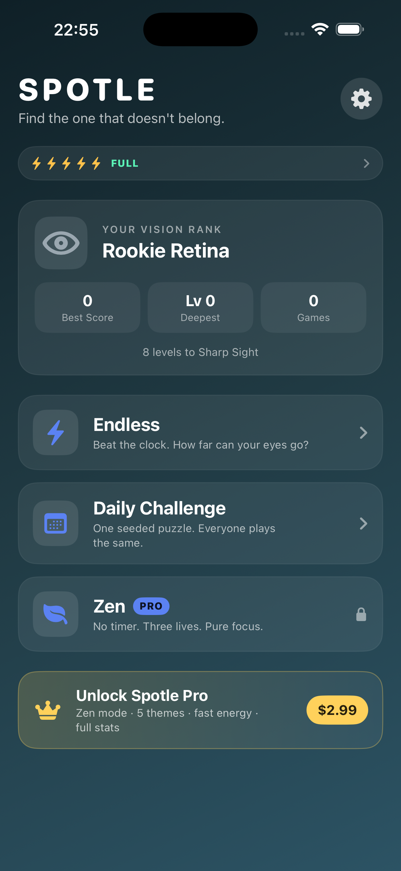 Spotle home screen