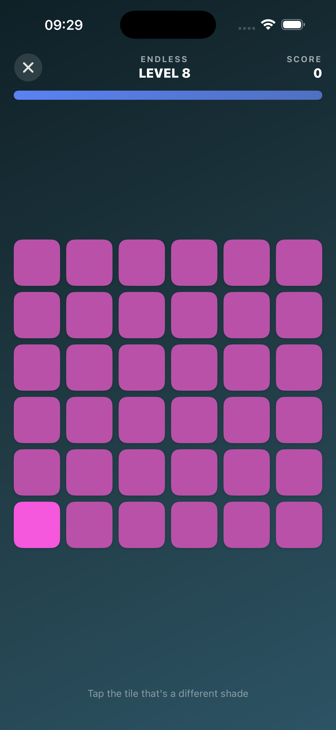 Endless mode color grid